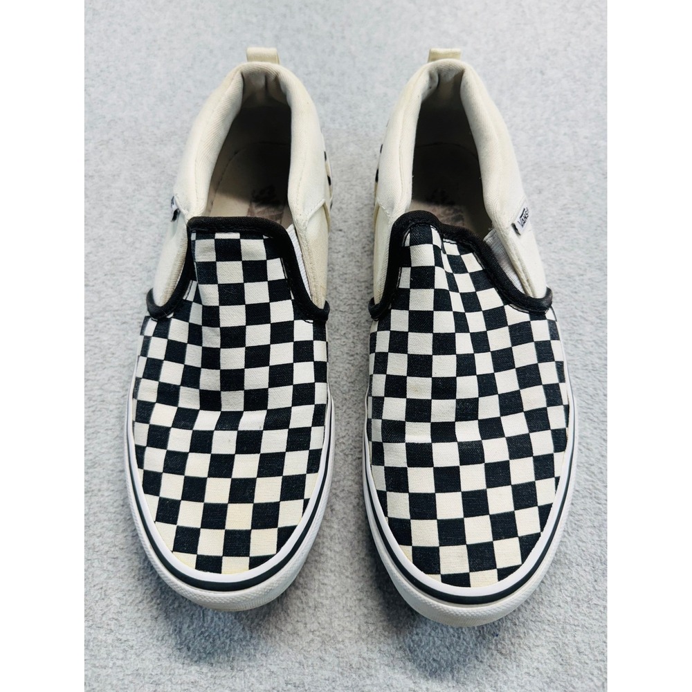 Vans Classic Slip On Youth 6 Black White Checkerboard Canvas Skate Shoes